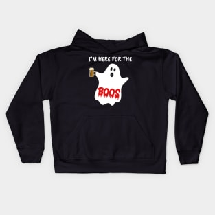 Funny gifts for halloween i'm here for the boos and brews Kids Hoodie